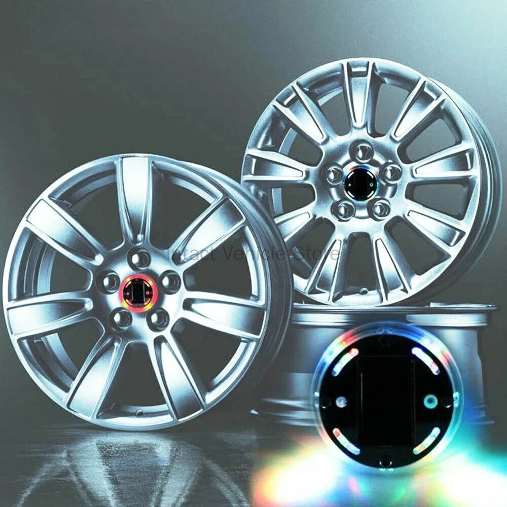 Solar LED Car Wheel Hub Lights – Auto Flashing Tire Valve Caps