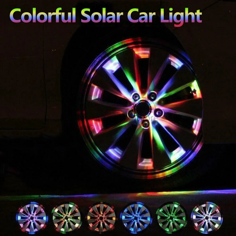 Solar LED Car Wheel Hub Lights – Auto Flashing Tire Valve Caps