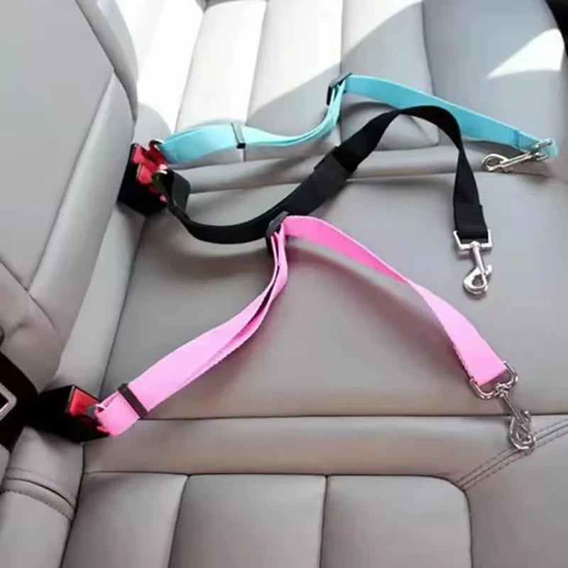 New Adjustable Dog Car Seat Belt Retractable Pet Safety Leash Crash-Proof Vehicle Travel Essential for Dogs