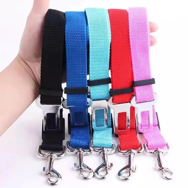 New Adjustable Dog Car Seat Belt Retractable Pet Safety Leash Crash-Proof Vehicle Travel Essential for Dogs