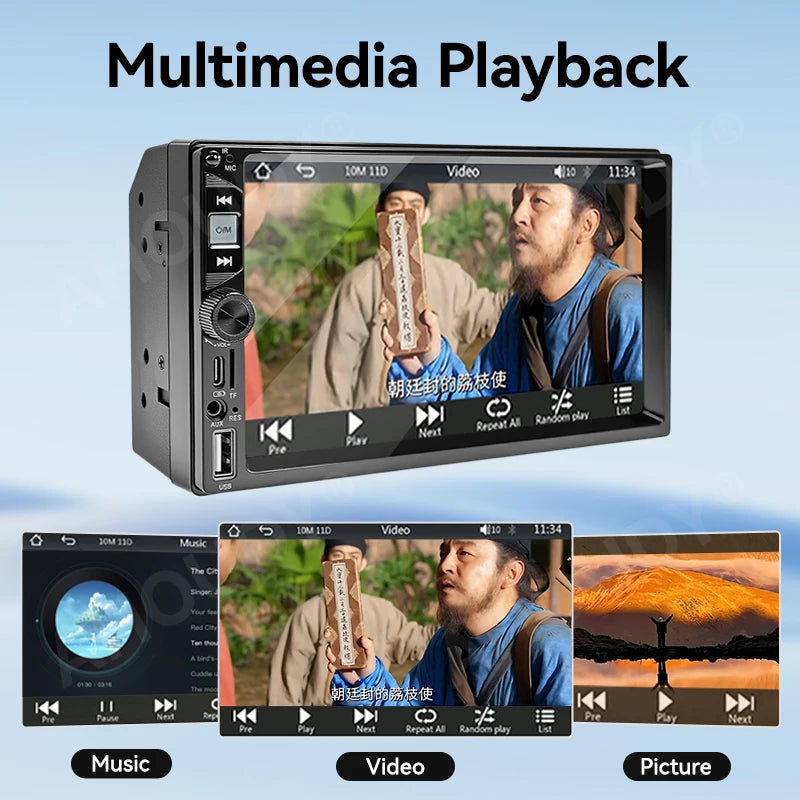 Touchscreen Car Stereo with Wireless CarPlay, Android Auto & Backup Camera